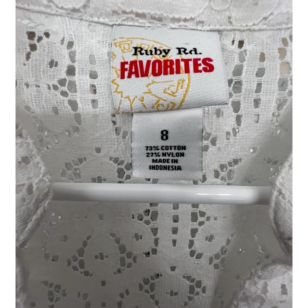 Ruby Rd. White Lace Button-Up Blouse - Picture 4 of 4